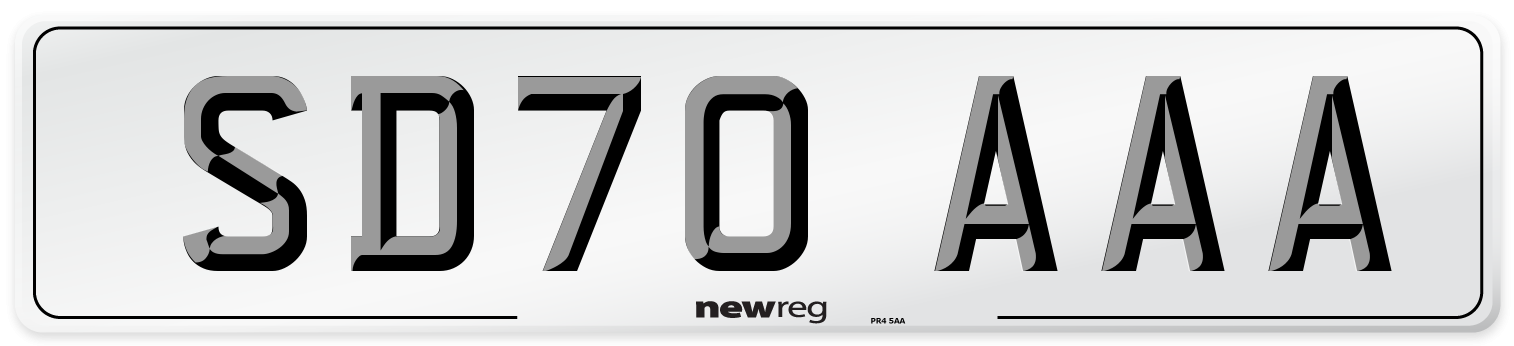 SD70 AAA Number Plate from New Reg